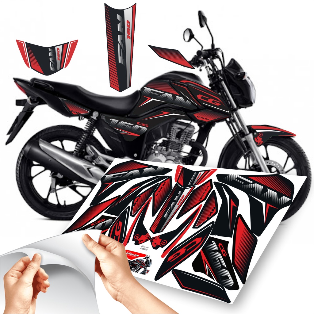 Adesivo Faixas para Tanque Fan e Titan para Honda cg 150 Escorrega o