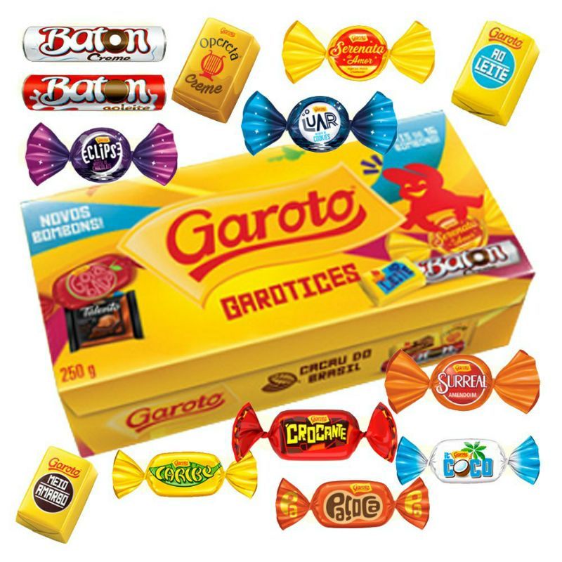 Caixa de Bombom Garoto chocolate barra 250grs Shopee Brasil