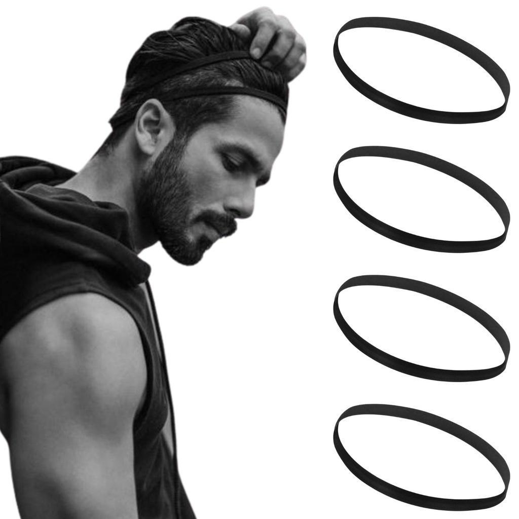 KIT 4 ELASTICO TIARA Faixa Cabelo Crossfit Yoga Mulher Homem Esportes