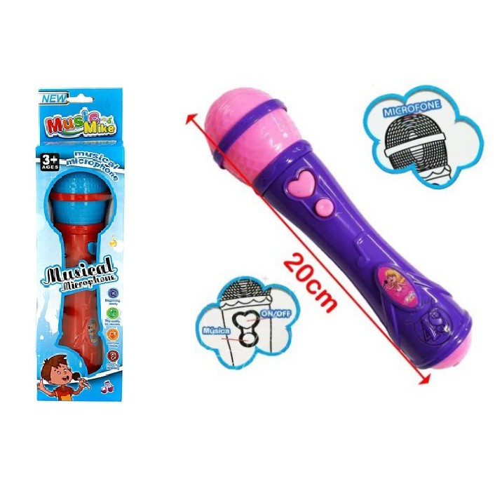 Microfone Infantil Sai a Voz e Musical Brinquedo Cantor