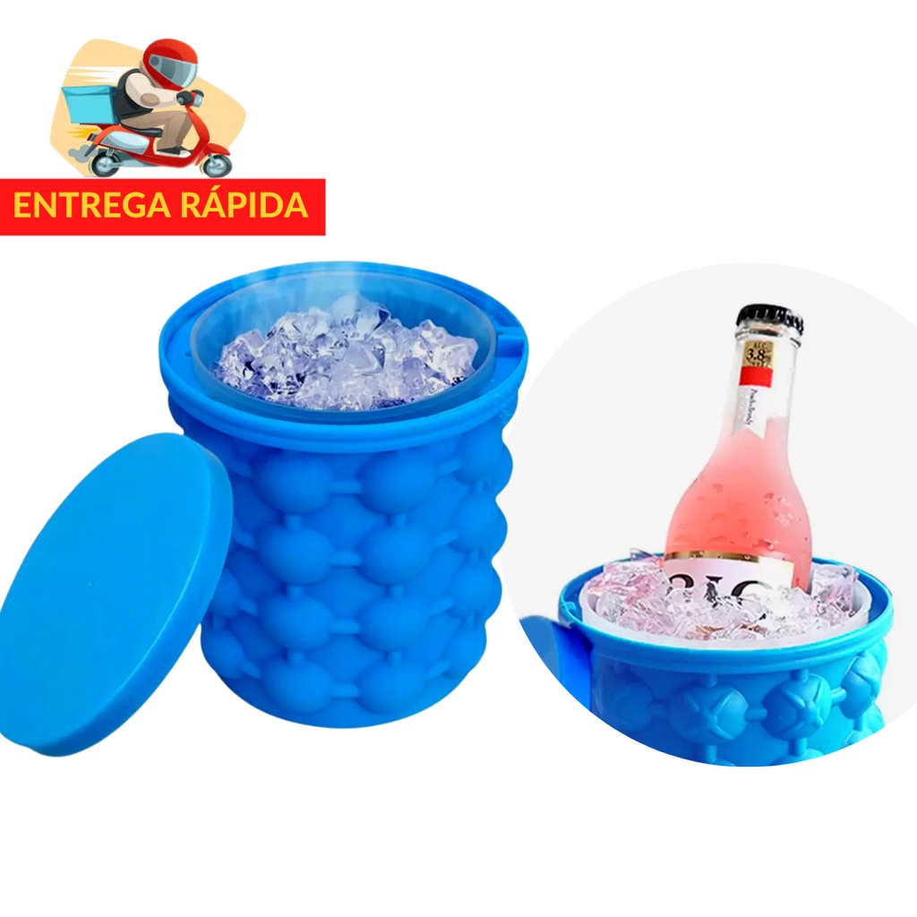 Balde de Gelo Termico de Silicone Balde para Fazer Gelo Porta Latas