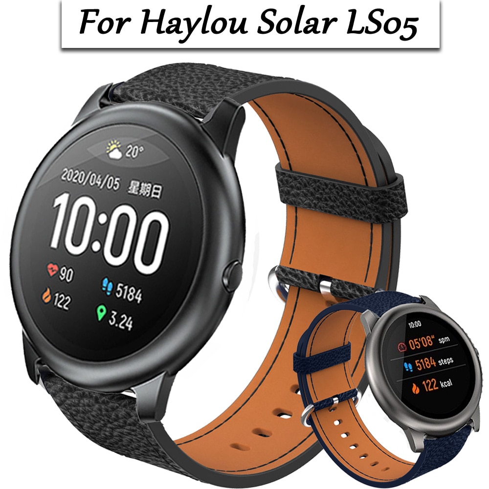 Pulseira De Couro Para Ls05 Haylou Solar Smart Watch