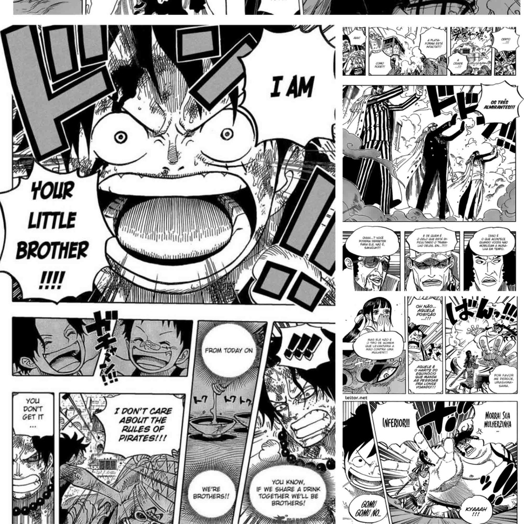 Papel de Parede Adesivo Autocolante Mangá One Piece Anime Juvenil