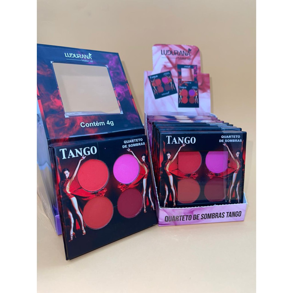 Quarteto de Sombras Tango Ludurana B00029 box com 12 unidades contem espelho no produto