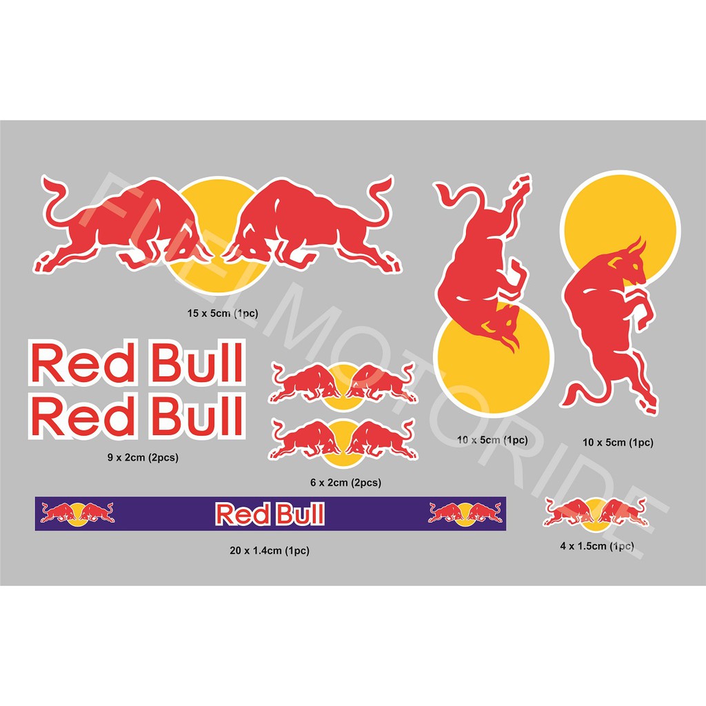 Red Bull Conjunto De Adesivos Para Capacetes Personalizados nmax pcx