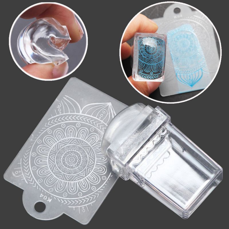 Carimbo de Silicone Transparente para Arte de Unha / Placa para Beleza