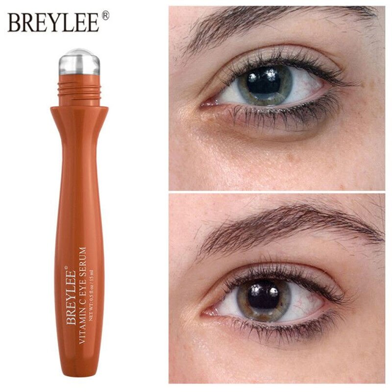 BREYLEE Vitamin C Eye Serum Anti Aging Moisturizer Eye Massage Roller