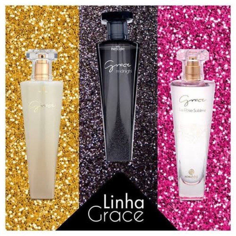 PERFUMES GRACE, MIDNIGHT, LA ROSE SUBLIME HINODE 100ML Shopee Brasil