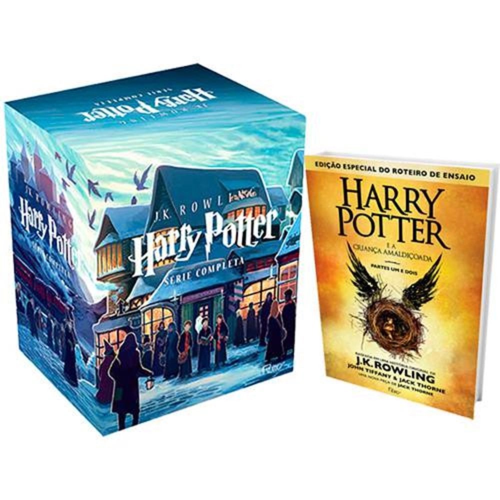 Coleção Completa Livro Harry Potter Box 7 Volumes + Marcador Desconto