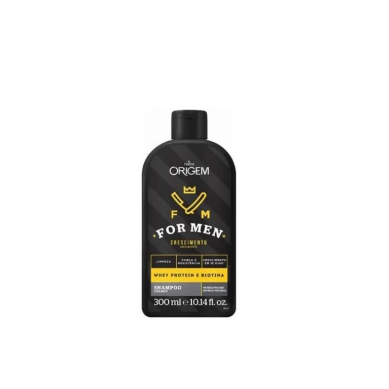 Shampoo for men Whey protein e biotina Origem 300ml Shopee Brasil