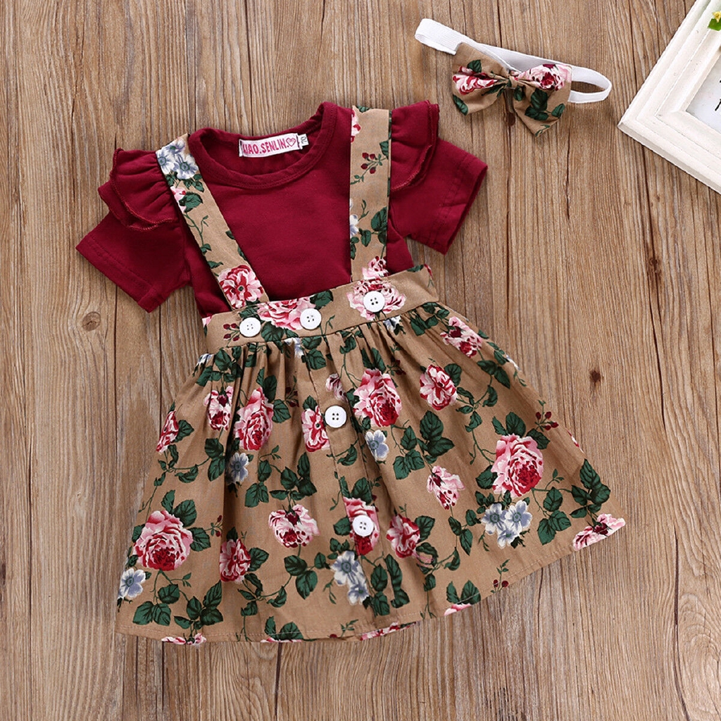 NiUni3pcs Conjunto de roupas de roupas de bebê infantil