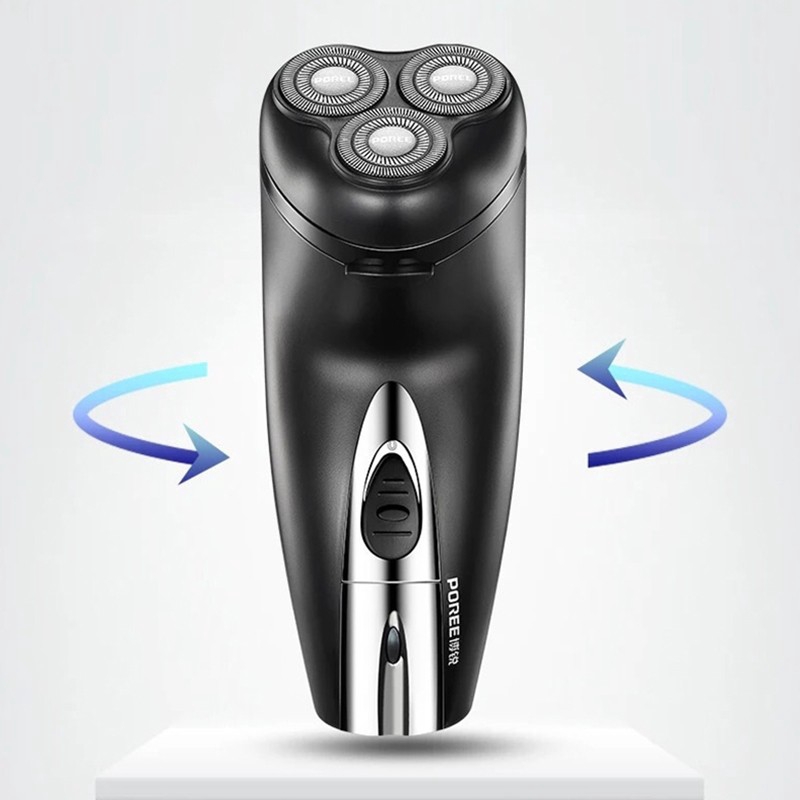 Barbeador Elétrico TrêsCabeças Flutuantes Recarregável Lavável para o