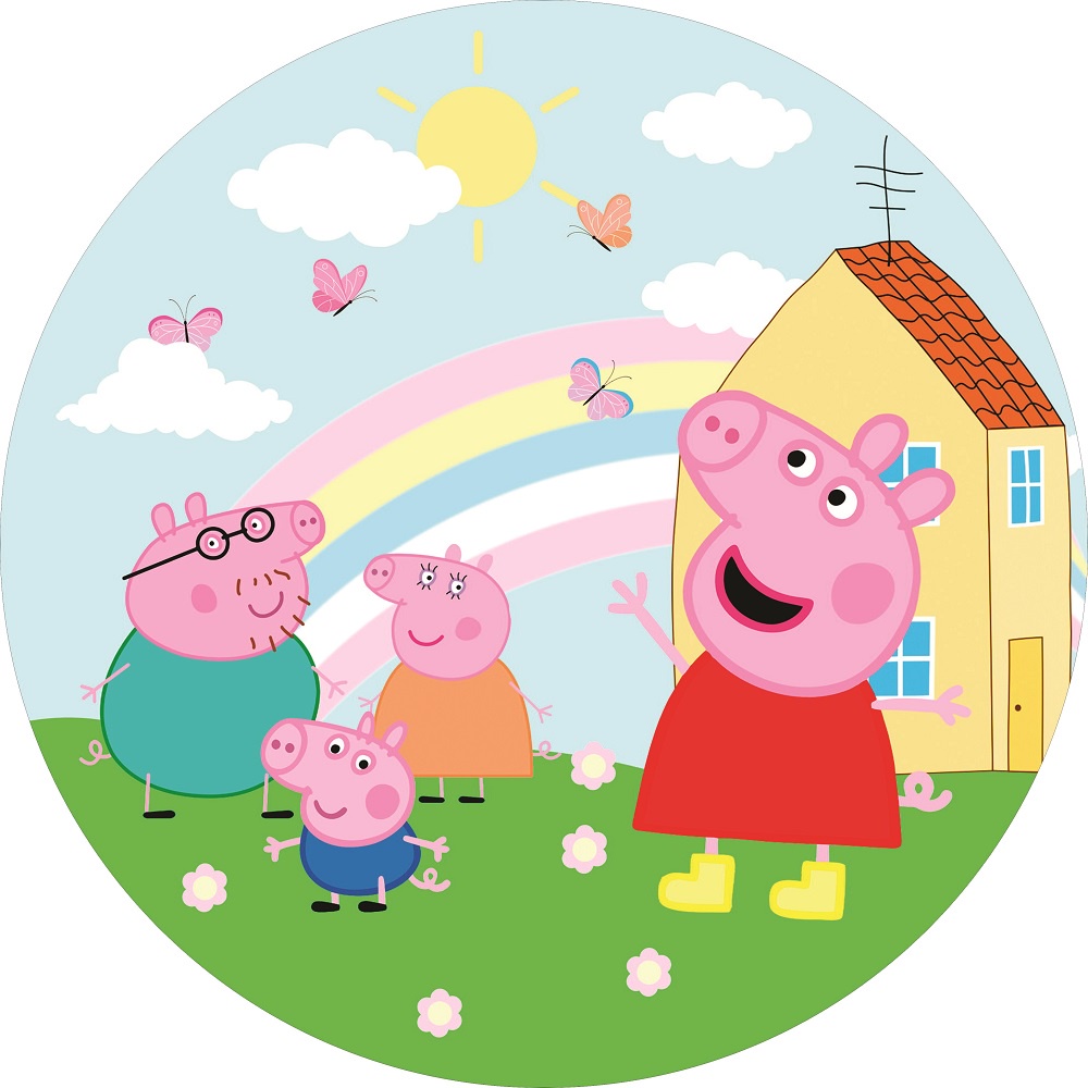 Painel Redondo em Lona Decoração Tema Peppa Pig Shopee Brasil