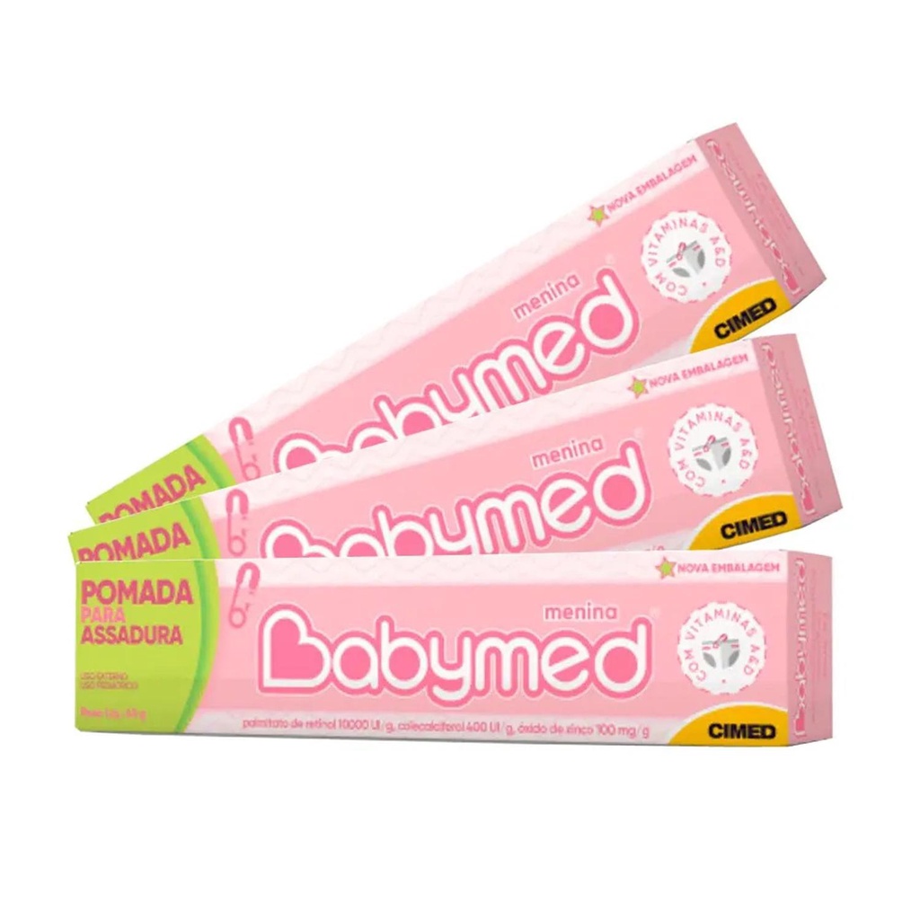 Kit 3 Babymed Rosa Menina 45g Autentico Shopee Brasil