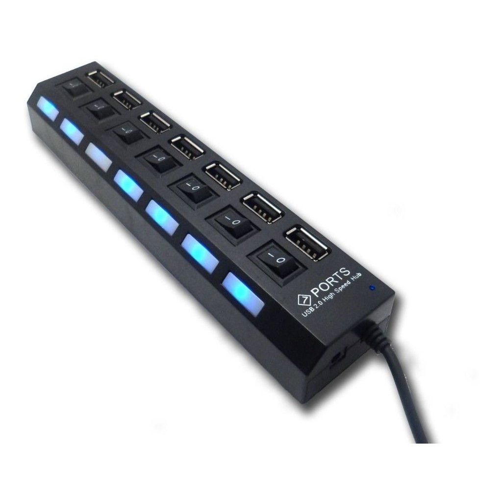 Hub 7 Portas USB 2.0 para Pen drive Tv box Mouse Teclado Shopee Brasil