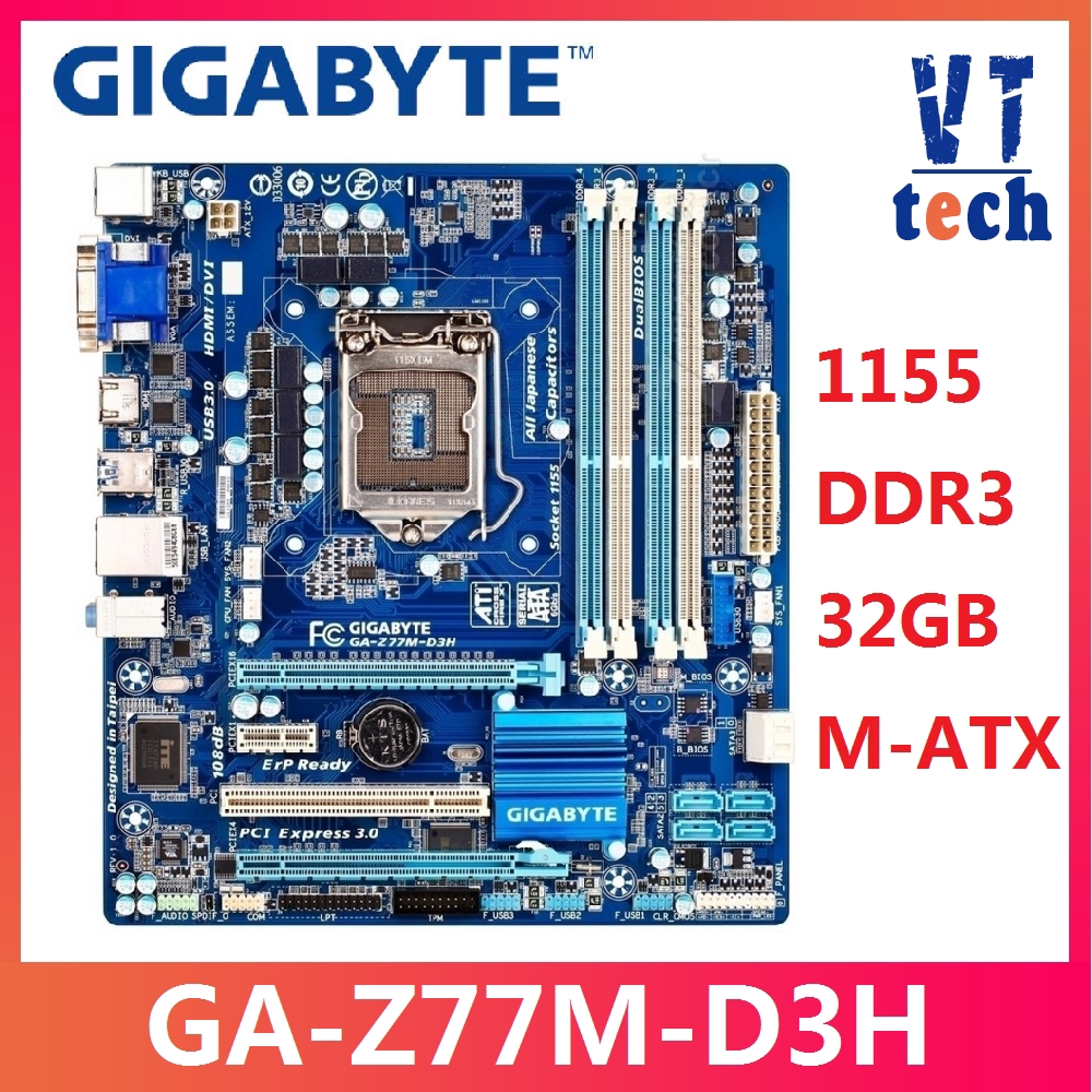 GIGABYTE GAZ77MD3H Desktop Motherboard Z77 Z77M Socket LGA 1155 i5 i7
