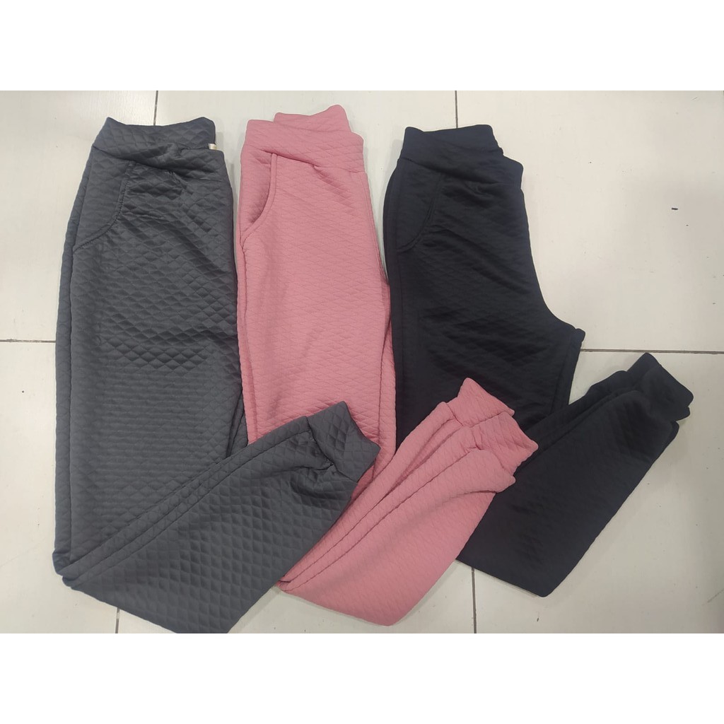 calça feminina moletom matelasse quentinha forrada flanelada jogger