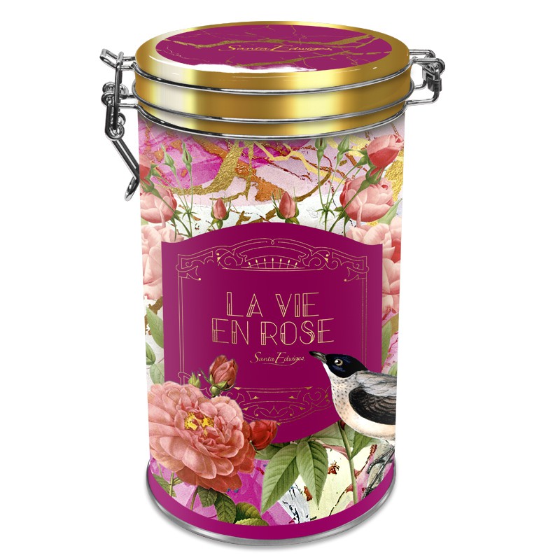 Lata de Mini Butter Cookies La Vie en Rose Santa Edwiges 300g Biscoito