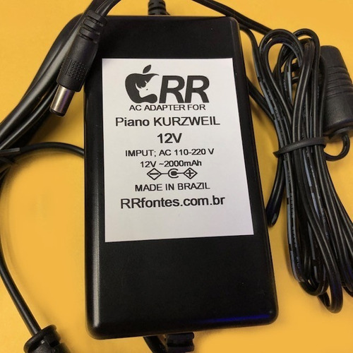 Fonte DC 12v Para Piano Digital Kurzweil Sp76 Sp88 Sp88x Bivolt