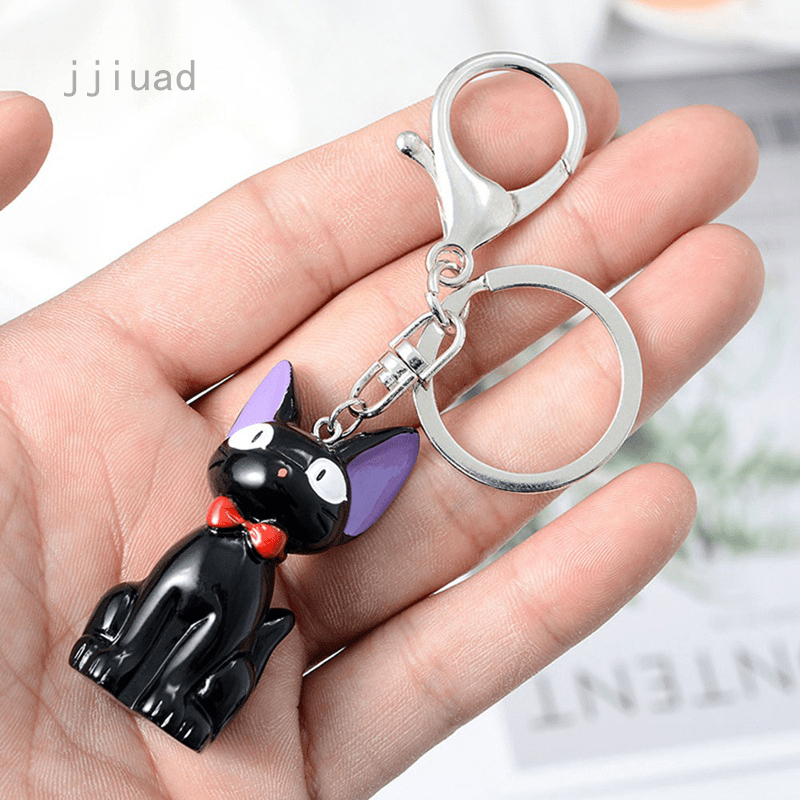 Preto Cat Jiji Keychain Anime Kiki Serviço De Entrega Kiki Gato 3D Mini