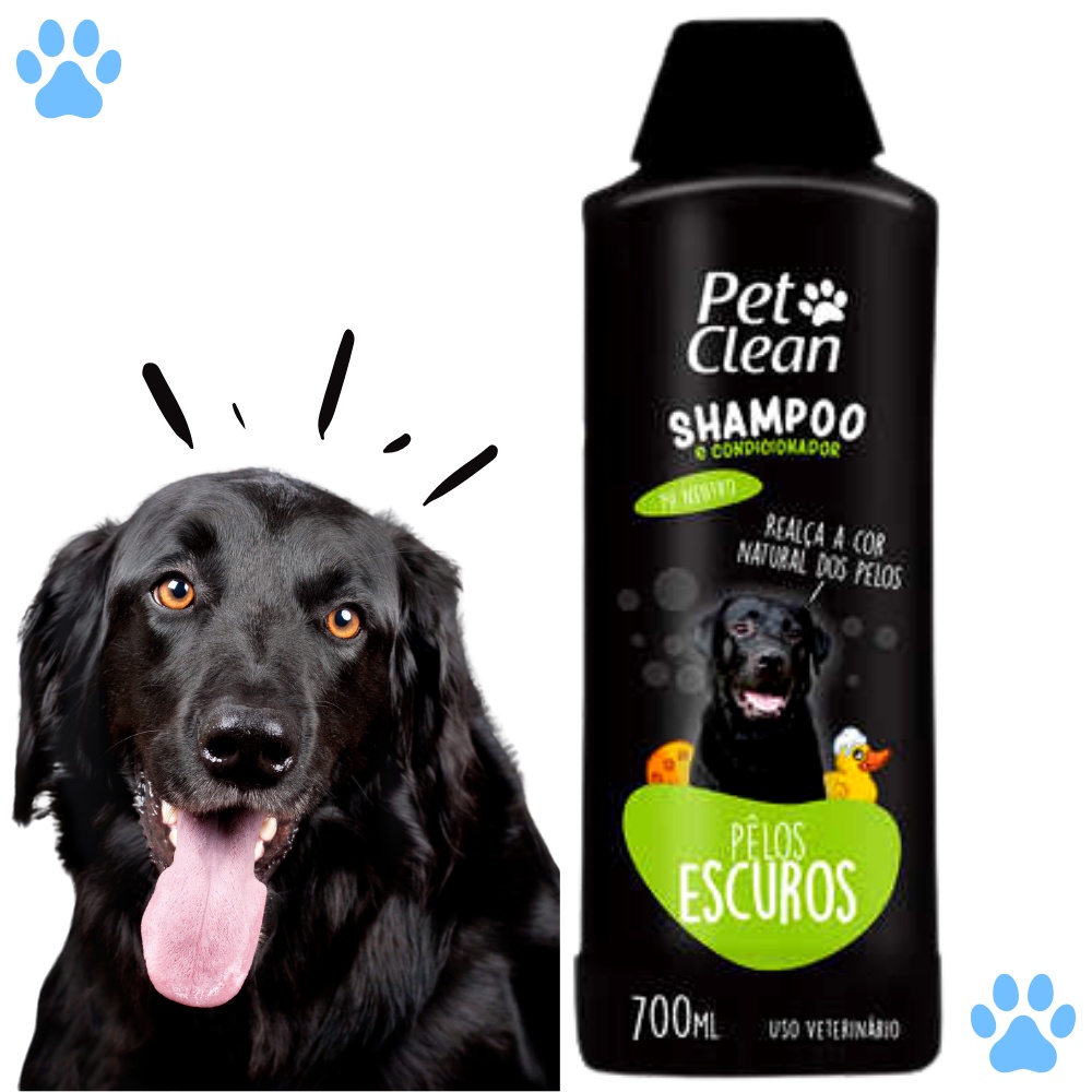 Shampoo e Condicionador para Cachorro e Gato Pet Clean Pelos Escuros
