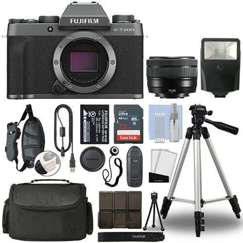 Fujifilm XT200 Mirrorless Digital Camera & 1545mm Lens Dark Silver+