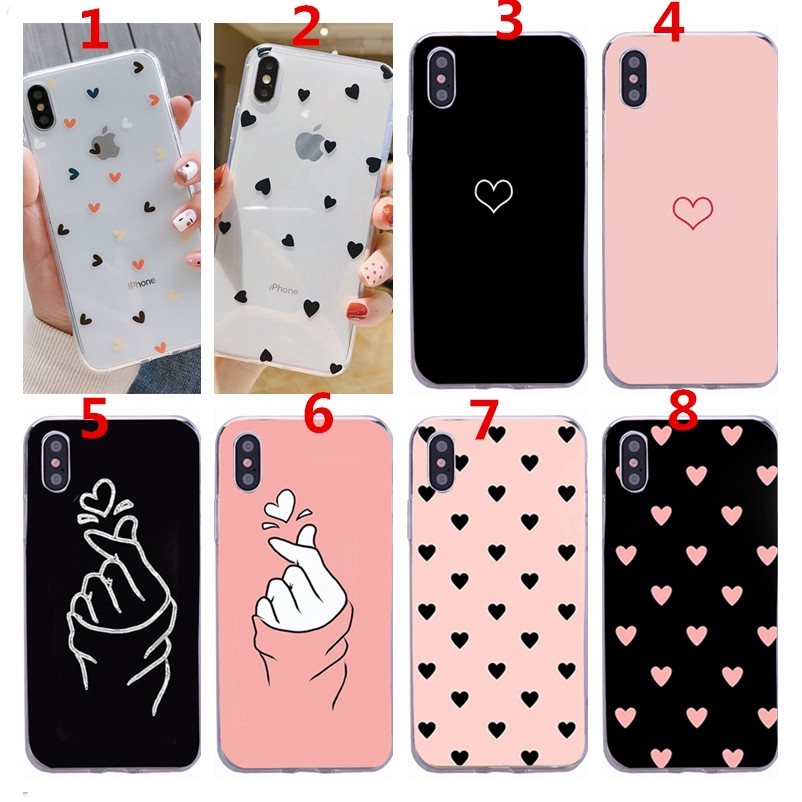 Capa Flexível De Tpu Com Flores De Coração Para Iphone 11 Pro Max / 6