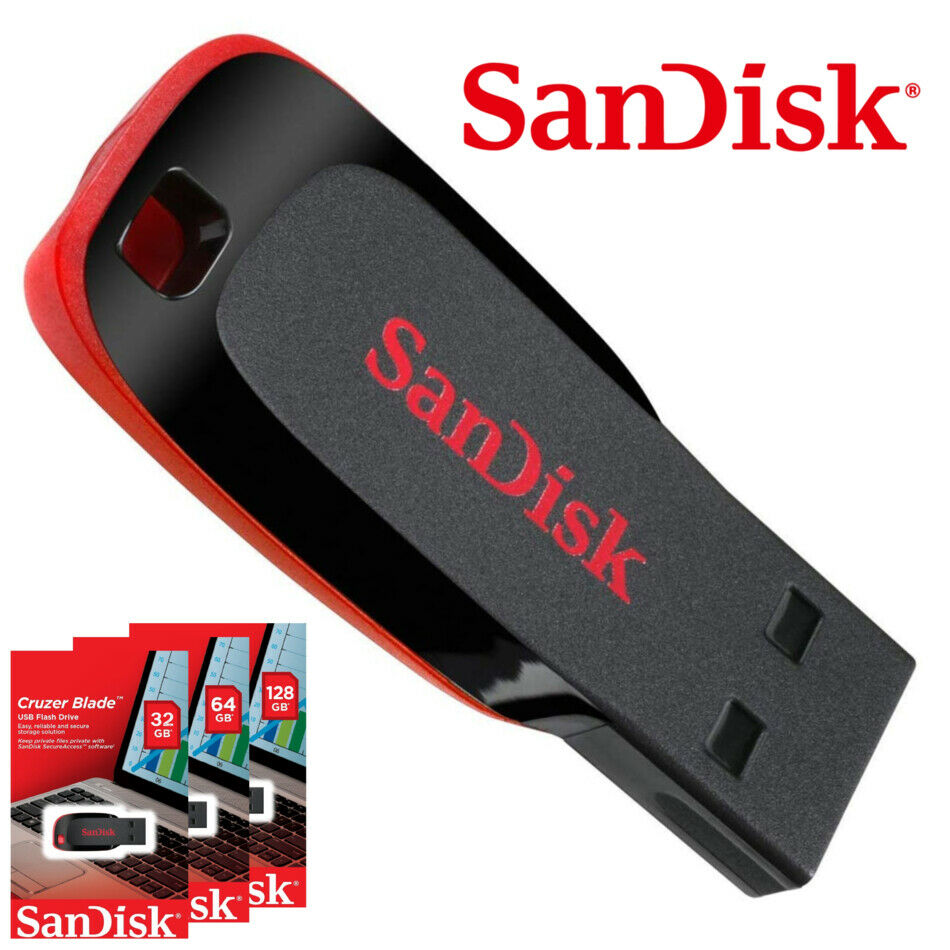 Sandisk USB 4GB 16GB 32GB 64GB 128GB Cruzer Lâmina 2.0 Flash Drive