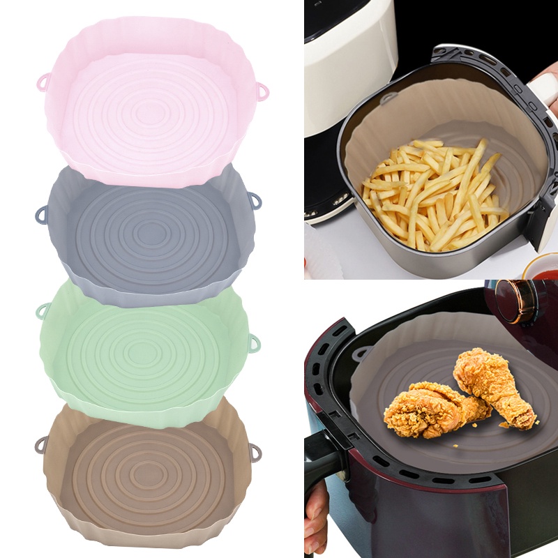 Forro de Silicone Para Air Fryer Atiaderente Reutilizável Cesta Air