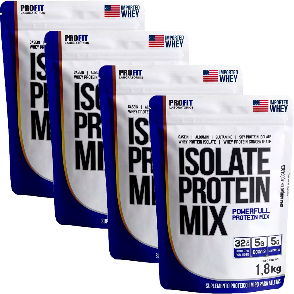 Whey Protein Kit 4x Isolate Protein Mix Refil 900g Profit Labs