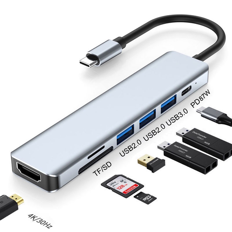 HUB USB C Tipo Splitter Para HDMI Thunderbolt 4K 3 Docking Station