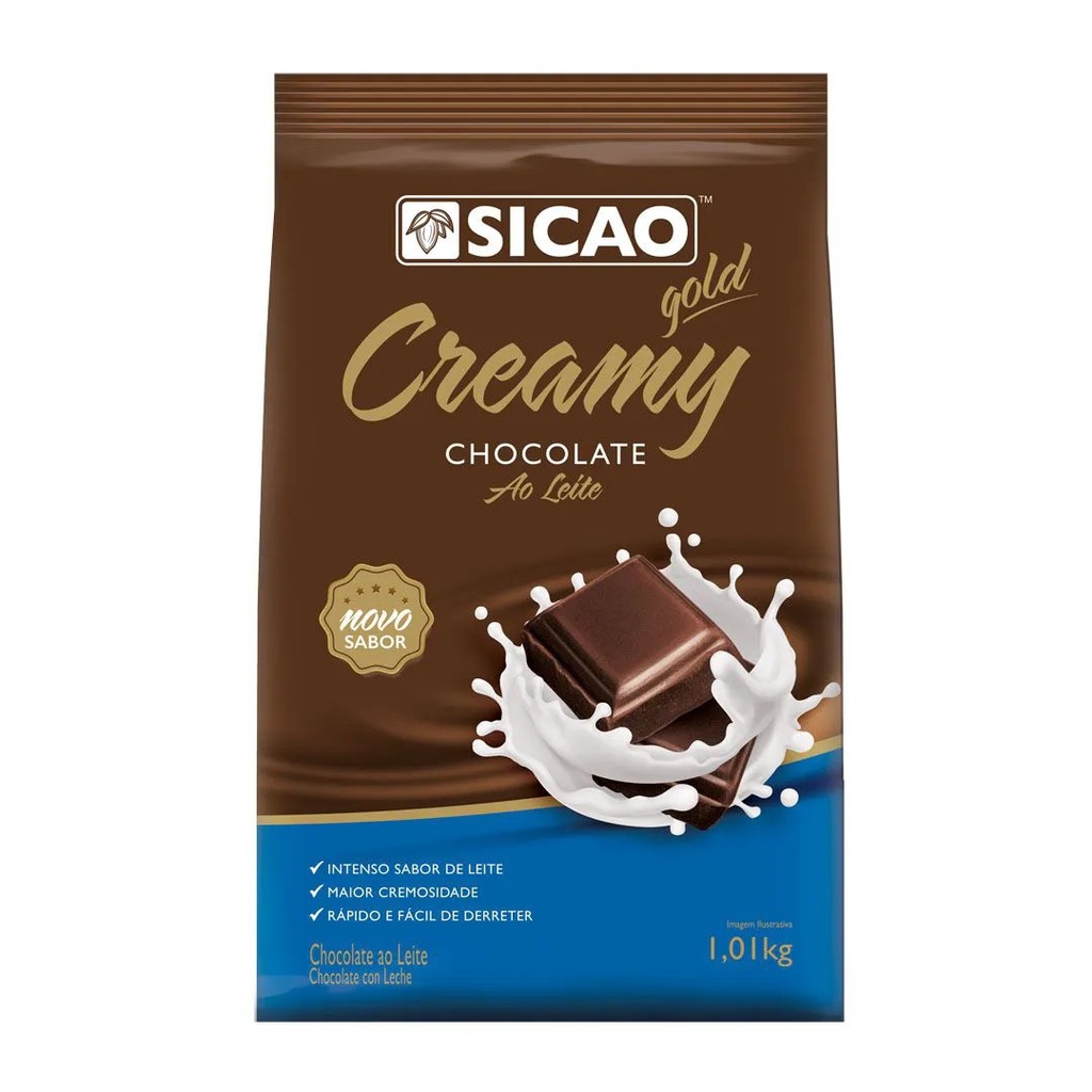 CHOCOLATE GOLD GOTAS SABOR AO LEITE CREAMY 1,01KG SICAO Shopee Brasil