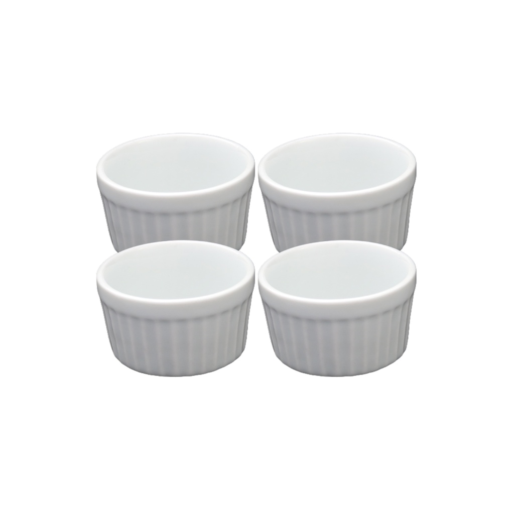 Kit 4 Ramekin Mini de Porcelana 40 ml 2° Linha Molheira Mesa Servir