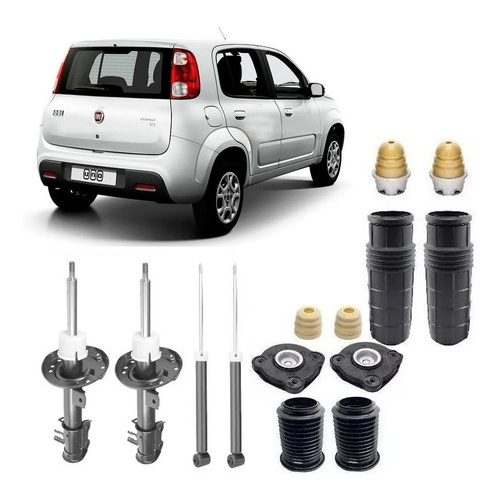 4 Amortecedor + Kit Novo Uno Way 2010 2011 2012 2013 2014 Shopee Brasil