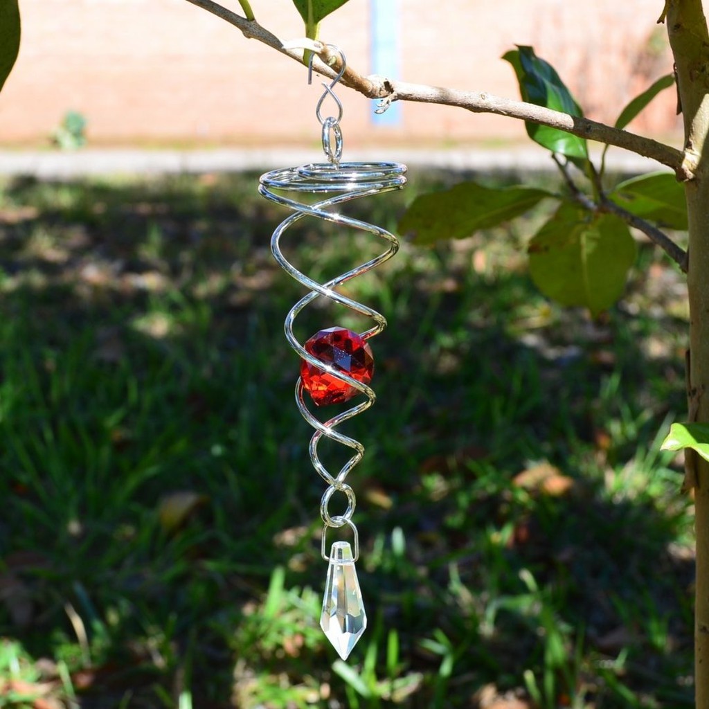 Mobile Captador De Energia Espiral Catalisador Feng Shui Vermelho PP