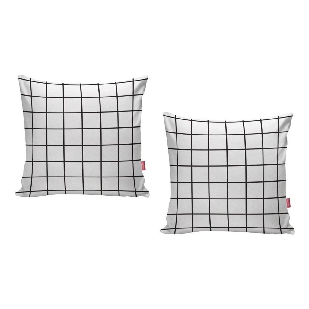 Black And White Grid Pillow