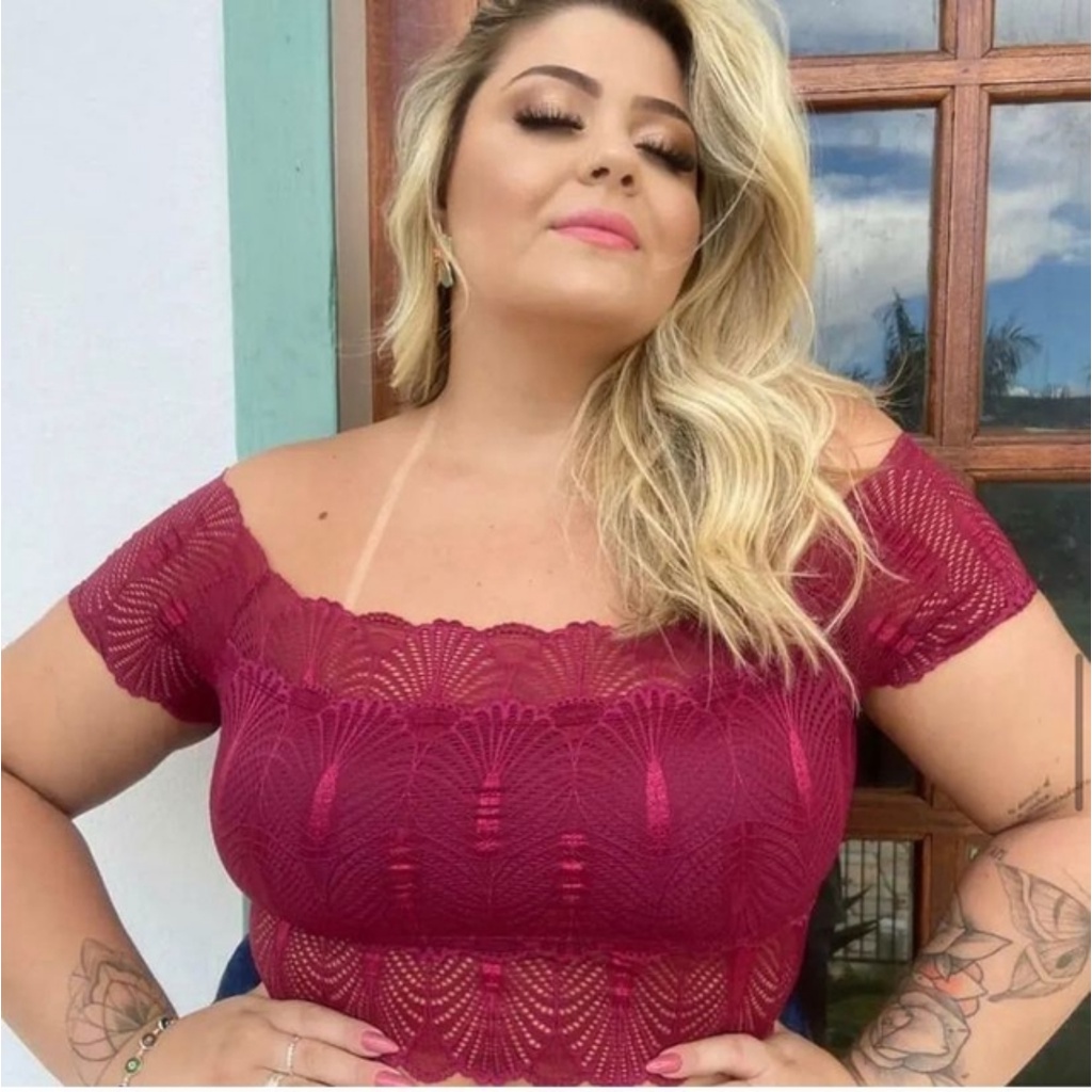 Body Plus Size Renda Feminino Ciganinha Bori Grandes Tamanhos Rendado