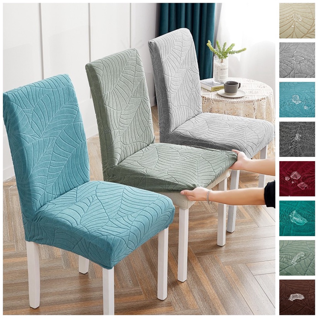 Jacquard Impermeável Engrossado Cadeira De Jantar Cobre Elástico Capa