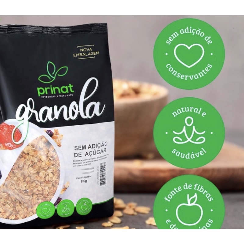 Granola Zero Açúcar Sem Conservantes 1 kilo Prinat Escorrega o Preço