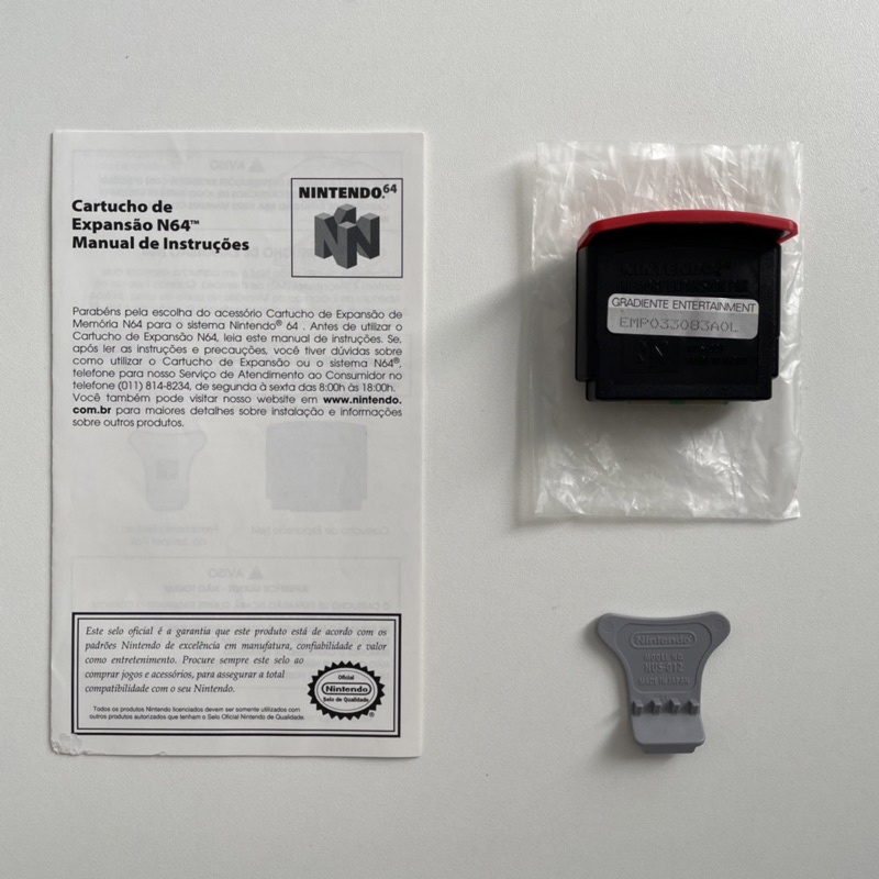 Expansion Pak com manual e ferramenta extratora do jumper pak original