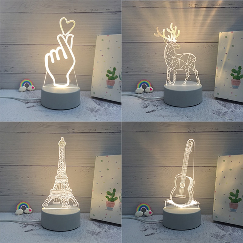 Luminária de Mesa de LED 3D Luz Noturna Decorativa Shopee Brasil