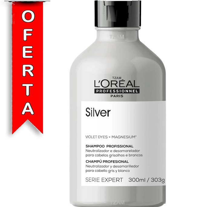 Shampoo SILVER LOREAL Matizador desamarelador 300ml ! Shopee Brasil