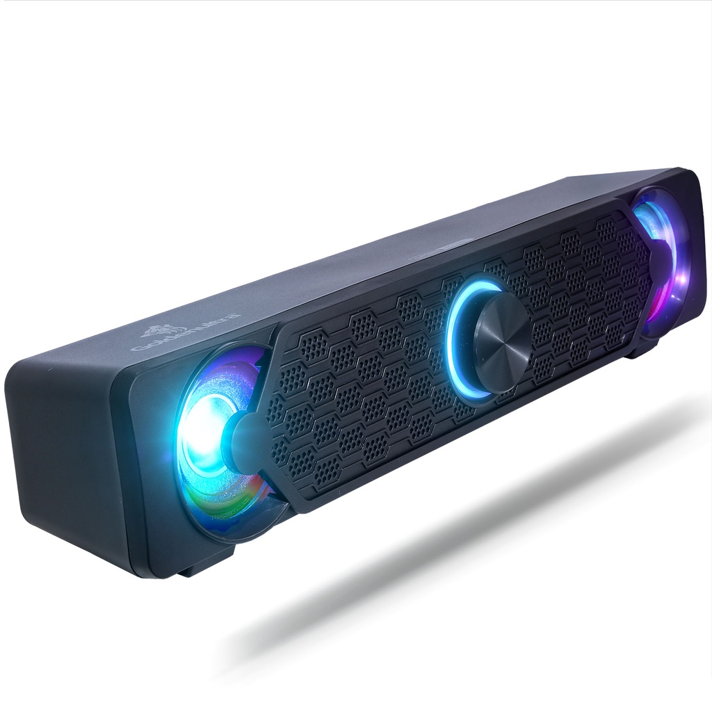 Caixa de Som Soundbar Pc Gamer Iluminação LED RGB Alto Falante
