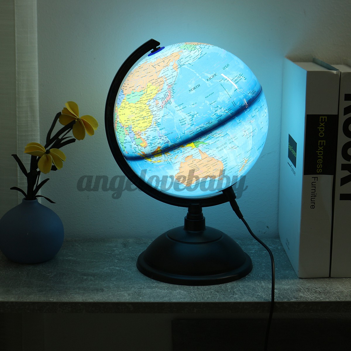 Globo De Mesa Com Claro Led 20cm Terra Iluminado Rotação Mapa Mundi Shopee Brasil