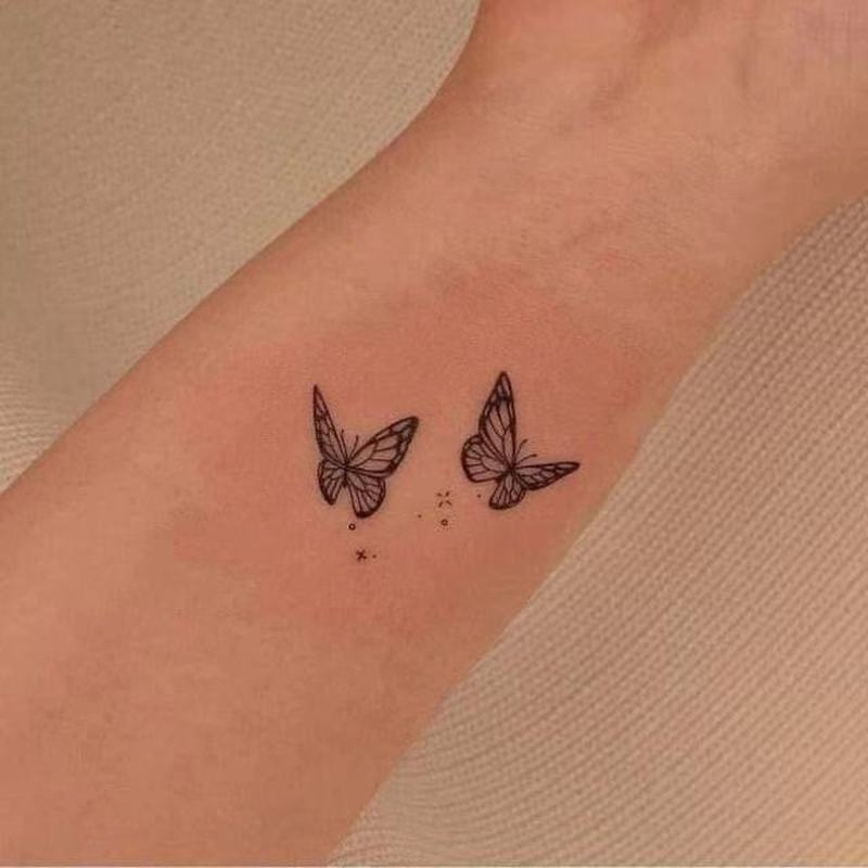 Adesivo De Tatuagem Temporária De Borboleta Vermelha/Estilo Colegial/Campus Fresco | Shopee Brasil 800_x_800_jpg
