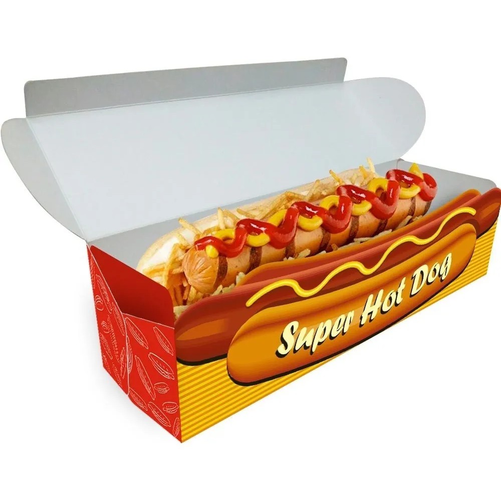 Embalagem Para Hot dog Cachorro Quente Delivery 20cm 300 unidades