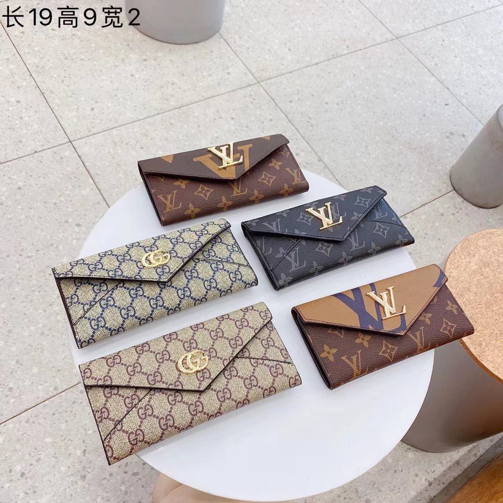 LV LOUIS VUITTON envelope long wallet women purse card holder Shopee