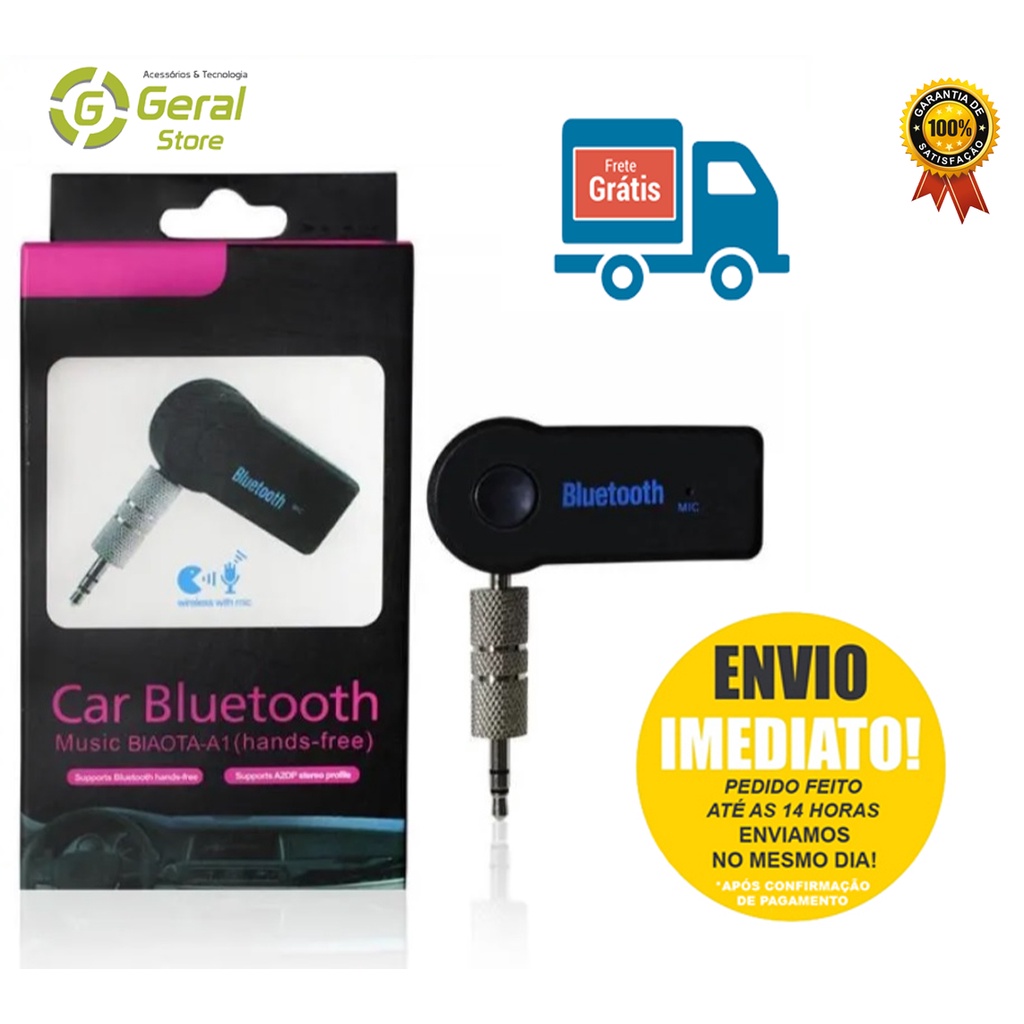 Transmissor de Áudio Bluetooth Car Adaptador Musica Som Chamada Carro