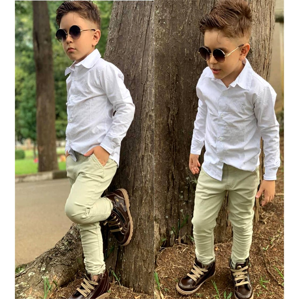Camisa Infantil Social Estiloso Esporte Fino Festa Slim Top Shopee Brasil