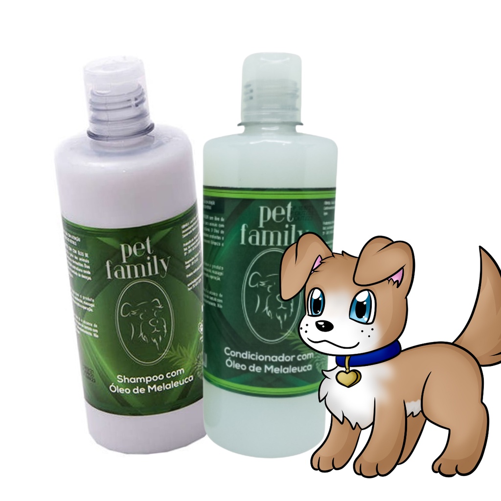 Shampoo e Condicionador para Cachorro e Gato Com Óleo de Melaleuca Pet